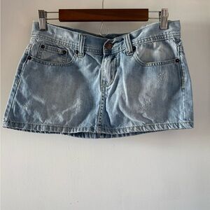 Machine Light Blue Denim Mini Skirt